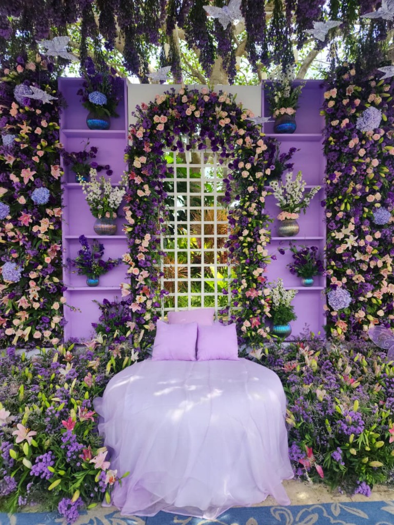 Purple Floral Arch Setup