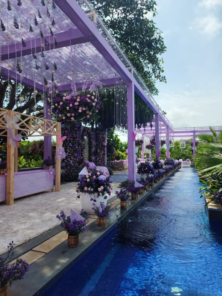 Poolside Pergola Setup